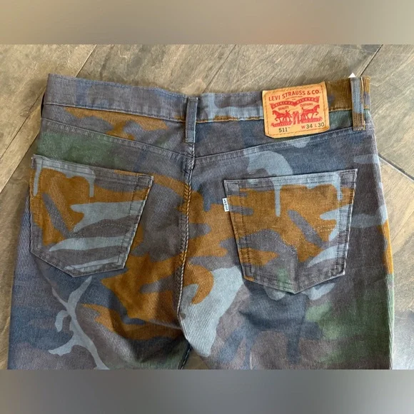 Levi’s 511 camouflage corduroy 34/30 - Picture 1 of 7